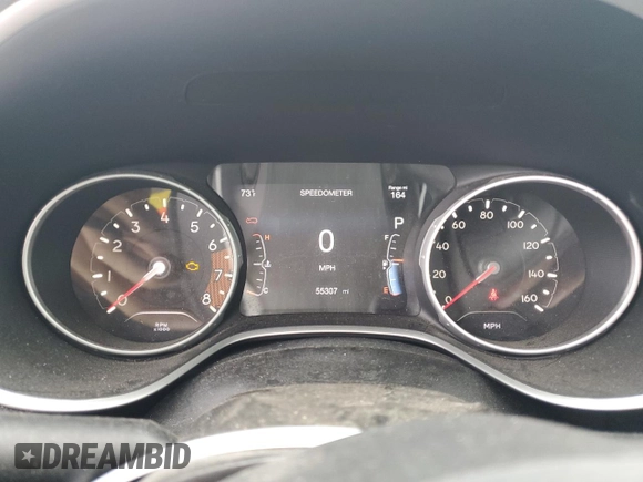 2019 Jeep Compass Altitude with VIN 3C4NJCBB4KT715498, listed as a Copart auction lot 60856305 with 55,307 mi miles and Salvage title. Bid and sale history available at DreamBid. Image 9.