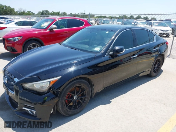 2015 Infiniti Q50 z VIN JN1BV7AP9FM335745, wystawiony jako IAAI lot #42336325 z przebiegiem 153 970 mil mil oraz . Historia ofert i sprzedaży dostępna na DreamBid. Obrazek 2.
