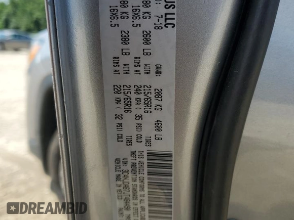 2018 Jeep Compass Sport z VIN 3C4NJDAB7JT484490, wystawiony jako Copart lot #59947885 z przebiegiem 118 363 mil mil oraz Szkoda całkowita • Salvage title. Historia ofert i sprzedaży dostępna na DreamBid. Obrazek 13.