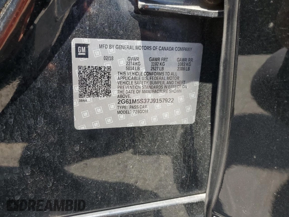 2018 Cadillac XTS Luxury with VIN 2G61M5S37J9157922, listed as a Copart auction lot 62936685 with 140,822 mi miles and Salvage title. Bid and sale history available at DreamBid. Image 12.