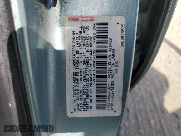 1994 Toyota Tercel DX z VIN JT2EL43T6R0457122, wystawiony jako Copart lot #54426595 z przebiegiem 201 177 mil mil oraz Czysty tytuł • Clean title. Historia ofert i sprzedaży dostępna na DreamBid. Obrazek 12.