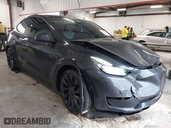 2024 Tesla Model Y Performance with VIN 7SAYGDEFXRF049338, listed as a IAAI auction lot 41240812 with 10,132 mi miles and . Bid and sale history available at DreamBid. Image 1.