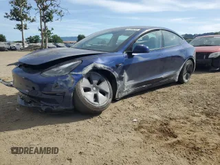 2023 Tesla Model 3 with VIN 5YJ3E1EA2PF606594, listed as a Copart auction lot 57288255 with 27,848 mi miles and Salvage title. Bid and sale history available at DreamBid. Image 1.