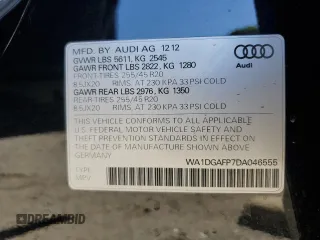 2013 Audi Q5 Premium Plus z VIN WA1DGAFP7DA046555, wystawiony jako Copart lot #56495125 z przebiegiem 98 420 mil mil oraz Szkoda całkowita • Salvage title. Historia ofert i sprzedaży dostępna na DreamBid. Obrazek 13.