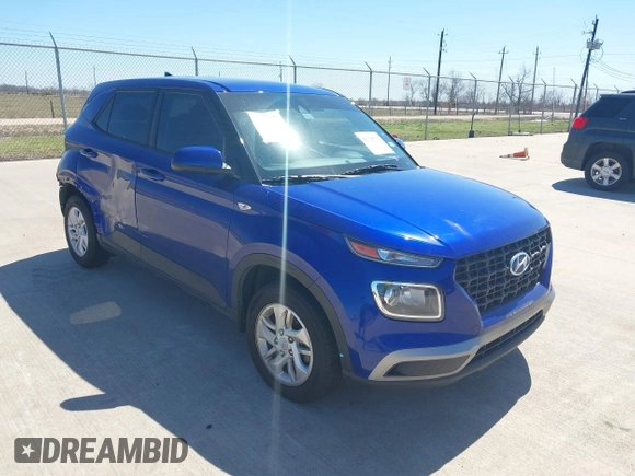 2022 Hyundai Venue SE with VIN KMHRB8A39NU202839, listed as a IAAI auction lot 41729776 with 27,154 mi miles and . Bid and sale history available at DreamBid. Image 1.