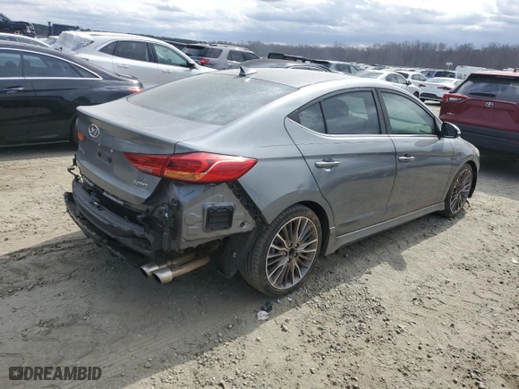 2018 Hyundai Elantra Sport with VIN KMHD04LB6JU678571, listed as a Copart auction lot 47826075 with 90,639 mi miles and Salvage Title. Bid and sale history available at carsss.com. Image 3.