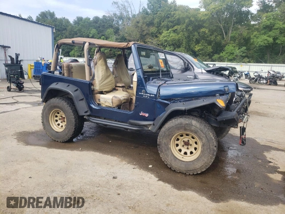 2000 Jeep Wrangler Sport with VIN 1J4FA49S0YP770943, listed as a Copart auction lot 68615524 with 165,377 mi miles and Salvage Title. Bid and sale history available at carsss.com. Image 4.