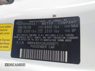 2010 Hyundai Genesis Coupe с VIN KMHHU6KH2AU006871, выставлен на аукционе IAAI как лот 41906167 с пробегом 118 585 миль миль и . История ставок и продаж доступна на DreamBid. Изображение 9.