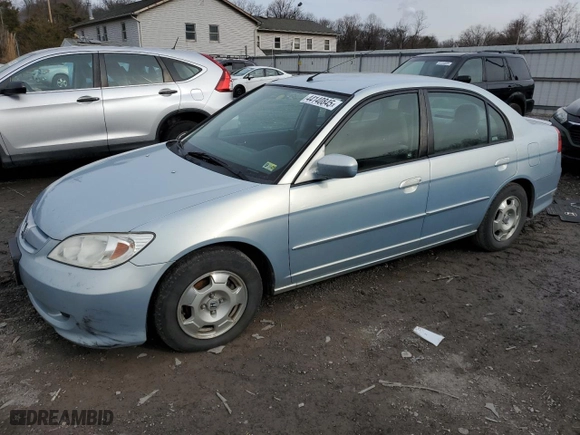 2005 Honda Civic Hybrid with VIN JHMES95695S001255, listed as a Copart auction lot 44140845 with 201,297 mi miles and Clean Title. Bid and sale history available at carsss.com. Image 1.