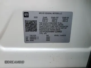 2022 Cadillac XT4 FWD Sport z VIN 1GYFZER44NF118862, wystawiony jako Copart lot #75053034 z przebiegiem 14 983 mil mil oraz Nie do naprawy • Non repairable. Historia ofert i sprzedaży dostępna na DreamBid. Obrazek 14.