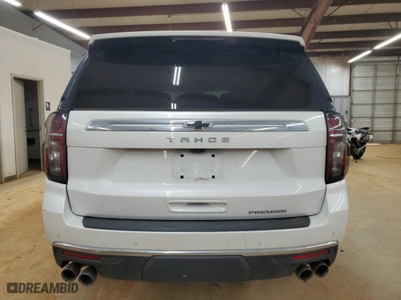 2023 Chevrolet Tahoe Premier with VIN 1GNSKSKLXPR405964, listed as a Copart auction lot 45338185 with 0 mi miles and Salvage Title. Bid and sale history available at carsss.com. Image 6.