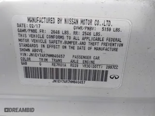 2017 Infiniti Q50 3.0t Premium with VIN JN1EV7AR7HM840457, listed as a IAAI auction lot 41706462 with 98,371 mi miles. Bid and sale history available at carsss.com. Image 9.
