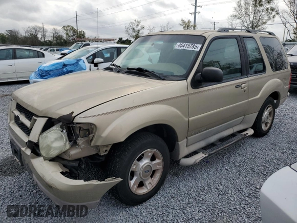 2002 Ford Explorer Sport Value with VIN 1FMYU60EX2UC31677, listed as a Copart auction lot 46415785 with 104,684 mi miles and Salvage title. Bid and sale history available at DreamBid. Image 1.