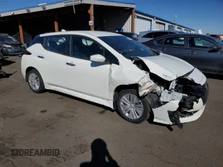 2025 Nissan LEAF S with VIN 1N4AZ1BV0SC557877, listed as a Copart auction lot 46803635 with 5,304 mi miles and Salvage Title. Bid and sale history available at carsss.com. Image 4.