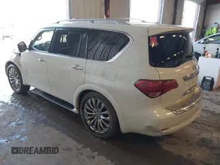 2016 Infiniti QX80 with VIN JN8AZ2NE8G9122383, listed as a IAAI auction lot 41629099 with 170,692 mi miles. Bid and sale history available at carsss.com. Image 3.