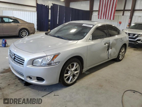 2013 Nissan Maxima S with VIN 1N4AA5AP5DC824838, listed as a Copart auction lot 51995605 with 168,327 mi miles and Salvage Title. Bid and sale history available at DreamBid. Image 1.