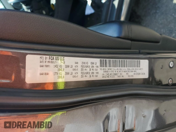 2018 Dodge Durango SXT с VIN 1C4RDJAG7JC386817, выставлен на аукционе Copart как лот 65608185 с пробегом 133 935 миль миль и Чистый • Clean title. История ставок и продаж доступна на DreamBid. Изображение 13.