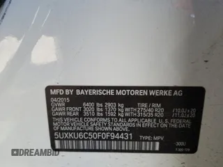 2015 BMW X6 xDrive50i with VIN 5UXKU6C50F0F94431, listed as a Copart auction lot 74720853 with 90,239 mi miles. Bid and sale history available at carsss.com. Image 14.
