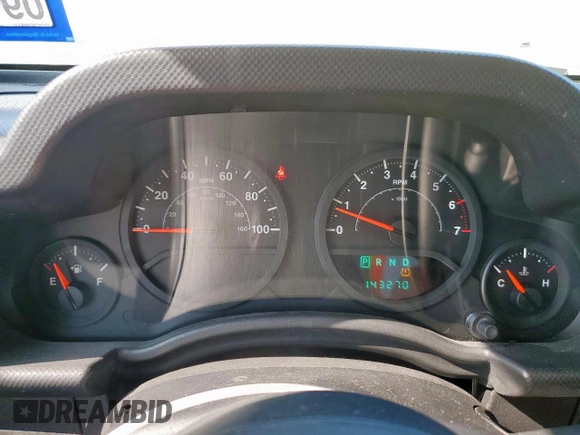 2008 Jeep Wrangler X with VIN 1J4FA24148L617265, listed as a Copart auction lot 53054495 with 143,270 mi miles and Salvage Title. Bid and sale history available at DreamBid. Image 9.