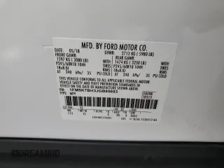 2018 Ford Explorer z VIN 1FM5K7BH3JGB85693, wystawiony jako Copart lot #78676224 z przebiegiem 67 263 mil mil oraz Szkoda całkowita • Salvage title. Historia ofert i sprzedaży dostępna na DreamBid. Obrazek 15.