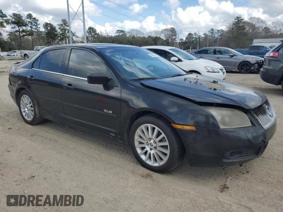 2008 Mercury Milan Premier with VIN 3MEHM08128R609542, listed as a Copart auction lot 43991935 with 0 mi miles and Salvage Title. Bid and sale history available at carsss.com. Image 4.