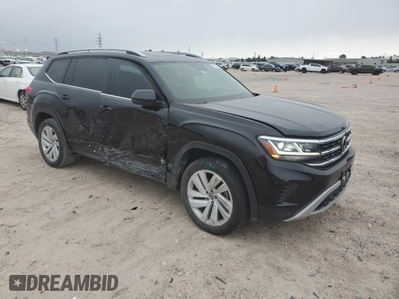 2021 Volkswagen Atlas SEL with VIN 1V2ER2CAXMC558114, listed as a Copart auction lot 55573455 with 49,296 mi miles and Salvage title. Bid and sale history available at DreamBid. Image 4.