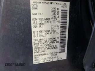2020 Nissan Frontier SV z VIN 1N6ED0EB6LN709864, wystawiony jako Copart lot #58526565 z przebiegiem Nie podano mil oraz Szkoda całkowita • Salvage title. Historia ofert i sprzedaży dostępna na DreamBid. Obrazek 13.