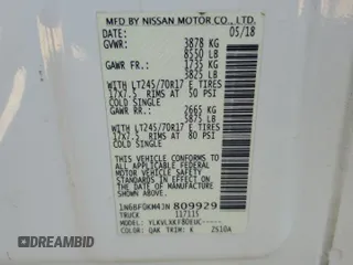 2018 Nissan NV Cargo S z VIN 1N6BF0KM4JN809929, wystawiony jako Copart lot #70578344 z przebiegiem 141 309 mil mil oraz Szkoda całkowita • Salvage title. Historia ofert i sprzedaży dostępna na DreamBid. Obrazek 15.