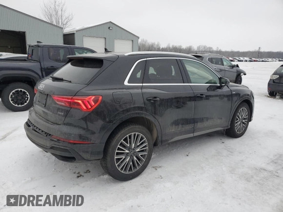 2022 Audi Q3 S line Premium Plus with VIN WA1EECF34N1018555, listed as a Copart auction lot 42917565 with 130,380 mi miles and Salvage title. Bid and sale history available at DreamBid. Image 3.
