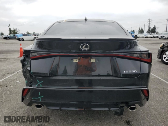 2023 Lexus IS 350 F Sport with VIN JTHGZ1B21P5069896, listed as a Copart auction lot 50947125 with 13,980 mi miles and Salvage title. Bid and sale history available at DreamBid. Image 6.