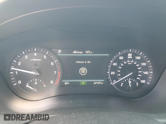 2018 Genesis G80 Sport with VIN KMHGN4JB4JU216186, listed as a Copart auction lot 61185455 with 62,147 mi miles and Salvage title. Bid and sale history available at DreamBid. Image 9.