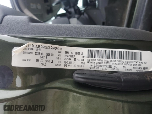 2007 Jeep Commander Sport with VIN 1J8HG48K37C511361, listed as a Copart auction lot 48335315 with 155,297 mi miles and Salvage Title. Bid and sale history available at carsss.com. Image 15.