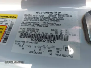 2016 Ford Mustang EcoBoost with VIN 1FA6P8TH0G5228217, listed as a IAAI auction lot 41806265 with 111,061 mi miles. Bid and sale history available at carsss.com. Image 9.