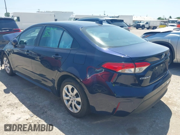 2023 Toyota Corolla LE with VIN 5YFB4MDE8PP033659, listed as a IAAI auction lot 42020847 with 42,624 mi miles. Bid and sale history available at carsss.com. Image 3.