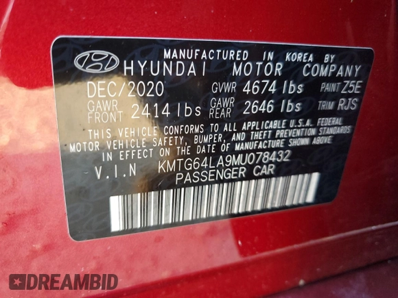 2021 Genesis G70 2.0T with VIN KMTG64LA9MU078432, listed as a Copart auction lot 73928124 with 22,301 mi miles and Non Repairable. Bid and sale history available at carsss.com. Image 13.
