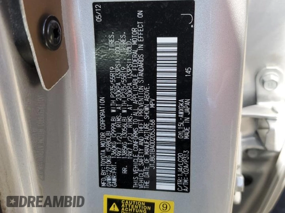 2013 Lexus RX 450h with VIN JTJBC1BA0D2053168, listed as a Copart auction lot 57821265 with 88,835 mi miles and Salvage title. Bid and sale history available at DreamBid. Image 13.