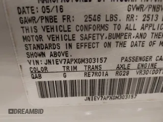 2016 Infiniti Q50 3.0t Premium with VIN JN1EV7APXGM303157, listed as a IAAI auction lot 41292630 with 108,876 mi miles. Bid and sale history available at carsss.com. Image 9.