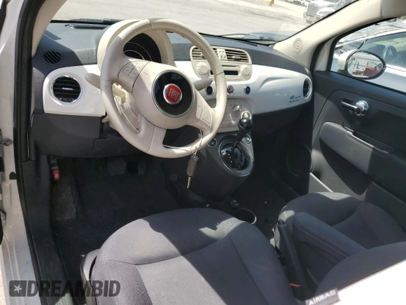 2015 FIAT 500 Pop with VIN 3C3CFFAR1FT501474, listed as a Copart auction lot 56697355 with 123,015 mi miles and Salvage title. Bid and sale history available at DreamBid. Image 8.
