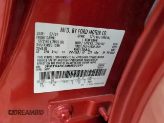 2021 Ford Mustang Mach-E GT z VIN 3FMTK4SE3MME00253, wystawiony jako Copart lot #56948925 z przebiegiem 57 871 mil mil oraz Szkoda całkowita • Salvage title. Historia ofert i sprzedaży dostępna na DreamBid. Obrazek 13.