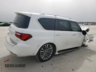2021 Infiniti QX80 SENSORY with VIN JN8AZ2BE0M9267630, listed as a Copart auction lot 47590705 with 114,051 mi miles and Salvage Title. Bid and sale history available at carsss.com. Image 3.