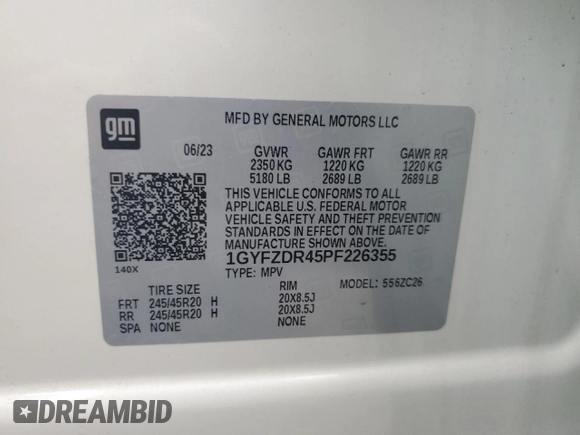 2023 Cadillac XT4 AWD Premium Luxury z VIN 1GYFZDR45PF226355, wystawiony jako Copart lot #51831745 z przebiegiem 9 229 mil mil oraz Szkoda całkowita • Salvage title. Historia ofert i sprzedaży dostępna na DreamBid. Obrazek 12.