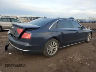2012 Audi A8 with VIN WAURVAFD0CN025493, listed as a Copart auction lot 86454994 with 142,779 mi miles and Salvage Title. Bid and sale history available at DreamBid. Image 3.