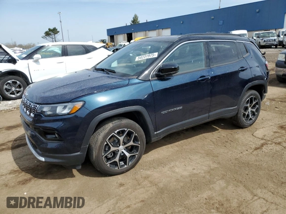2024 Jeep Compass Limited with VIN 3C4NJDCN5RT160022, listed as a Copart auction lot 54231975 with 8,848 mi miles and Salvage title. Bid and sale history available at DreamBid. Image 1.