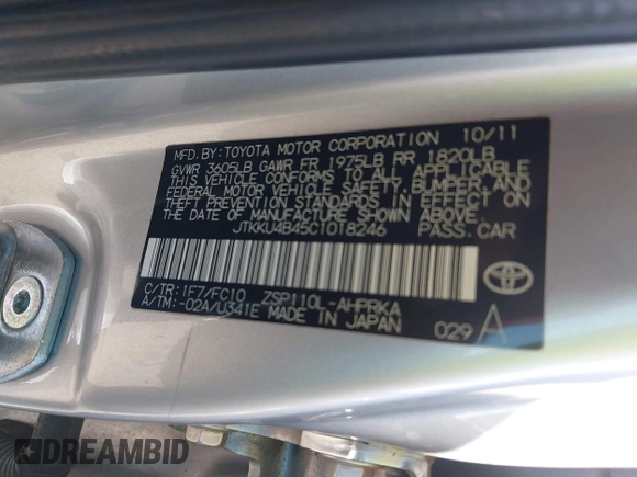 2012 Scion xD with VIN JTKKU4B45C1018246, listed as a IAAI auction lot 42224570 with 141,331 mi miles and . Bid and sale history available at DreamBid. Image 9.