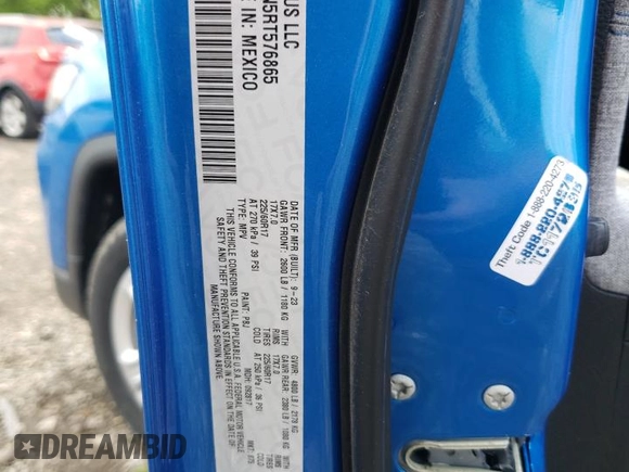 2024 Jeep Compass Sport with VIN 3C4NJDAN5RT576865, listed as a Copart auction lot 58036235 with 9,890 mi miles and Salvage title. Bid and sale history available at DreamBid. Image 13.