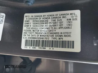2016 Honda CR-V EX with VIN 2HKRM4H52GH617612, listed as a IAAI auction lot 41828185 with 151,716 mi miles and . Bid and sale history available at DreamBid. Image 9.