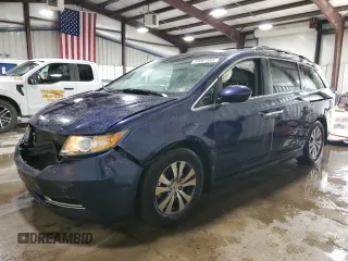 2016 Honda Odyssey EX-L z VIN 5FNRL5H68GB096363, wystawiony jako Copart lot #59081585 z przebiegiem 142 288 mil mil oraz Szkoda całkowita • Salvage title. Historia ofert i sprzedaży dostępna na DreamBid. Obrazek 1.