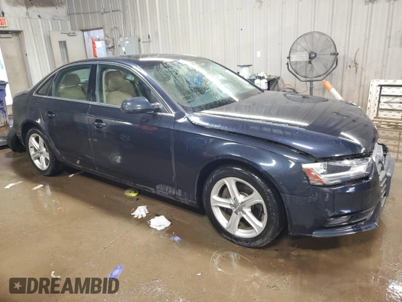 2013 Audi A4 Premium with VIN WAUAFAFL7DN034517, listed as a Copart auction lot 50344215 with 144,559 mi miles and Salvage Title. Bid and sale history available at carsss.com. Image 4.