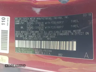 2018 Toyota Sienna LE Auto Access Seat with VIN 5TDKZ3DC2JS927200, listed as a IAAI auction lot 42062365 with 93,358 mi miles and . Bid and sale history available at DreamBid. Image 9.