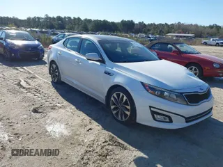 2015 Kia Optima SX Turbo with VIN 5XXGR4A63FG507075, listed as a IAAI auction lot 41802211 with 105,356 mi miles. Bid and sale history available at carsss.com. Image 1.